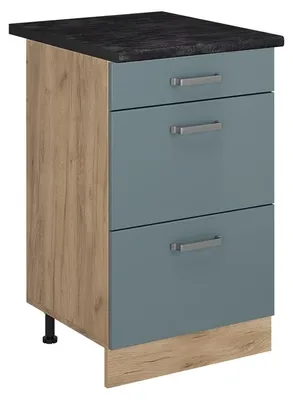 Productafbeelding van Keukenonderkast Vicco R-Line Blauw-grijs/Goudkleurig Eiken 50 cm antraciet werkblad, Model 69985