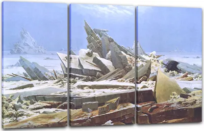 Produktbild von Leinwandbild 3-teilig (120x80cm): Caspar David Friedrich - Das Ekseer, echter Holz-Keilrahmen inkl. Aufhänger, handgefertigt in Deutschland