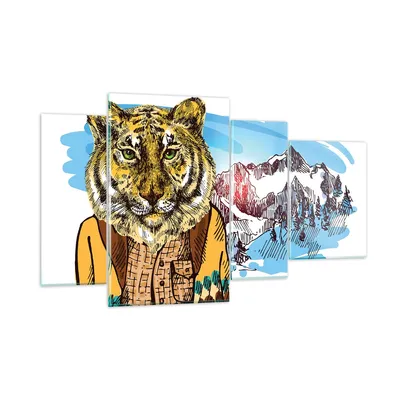 Produktbild von Bilder auf glas - Tiger in den Bergen Kinder Tierwelt - 120x70cm - Glasbilder - Wandbilder - Kunstdruck - Wanddekoration aus Glas - Glas Bilder - Wandbild auf Glas - GDL120x70-3210