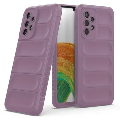 Two phone cases are shown in a diagonal arrangement against a white background. The phone case on the left is angled to show its side and back, while the phone case on the right is shown from the back, with a phone partially visible inside.