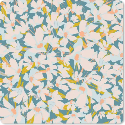 Produktbild von MuchoWow® Mauspad Mousepad Flora - Blumen - Frühling 20x20 cm - Mousepads - Maus Mat - Pad - Mausunterlage - Desk Mat - Bureauartikeln