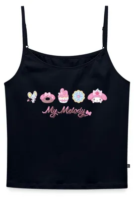 Produktbild von Spreadshirt My Melody Mit Flat Und Gebäckstücken Bio Spaghetti Top Damen, M, Navy