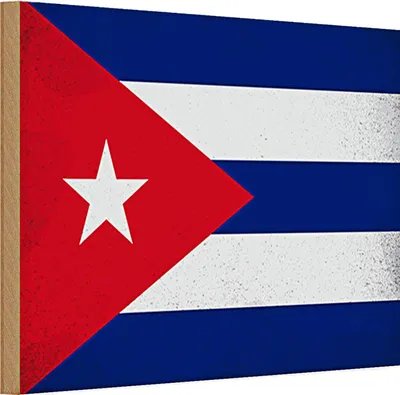 Produktbild von Holzschild Flagge Kuba 30x20cm Flag of Cuba Vintage