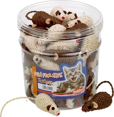 Produktbild von Spielzeug für Katzen Sisalmäuse 45 Stück