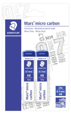 Immagine prodotto di STAEDTLER® 2507HBBK2D Matita a mina fine Mars micro 0,7 mm HB 2 pezzi BK