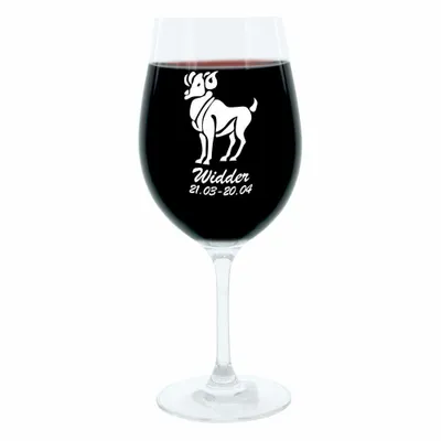 Immagine prodotto di Leonardo Weinglas 400 ml, Motivglas, Sternzeichen Widder, Geschenk, Stimmungsglas mit Gravur, Moodglas, 22 cm