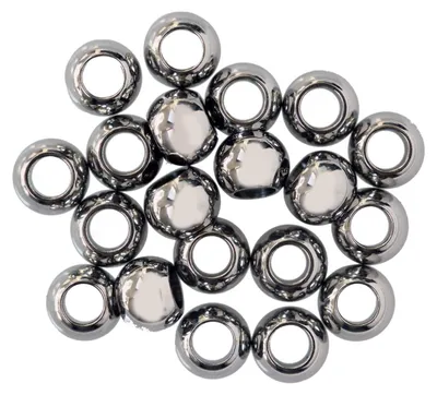 20 Hochwertige Edelstahl Perlen Zwischenperlen Fedelperlen, 6mm, silberfarbig