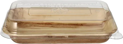 Produktbild von 10 Papstar Schalen, Palmblatt eckig 400 ml 5 cm x 14 cm x 20 cm mit rPET Deckel Kombipack 89001