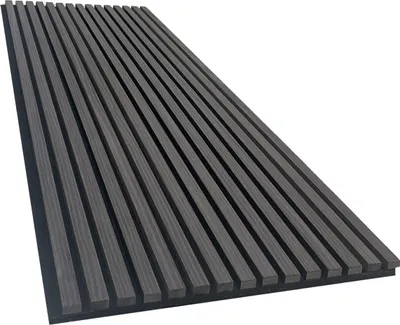 Produktbild von Akustikpaneel mit Holzfurnier in Black Nior - 2700x600 mm - mit PET-Filz - 2 Stück