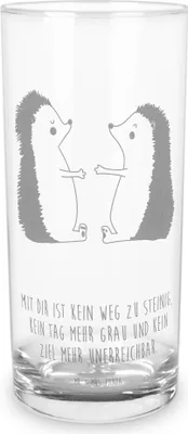 Produktbild von Mr. & Mrs. Panda Glas Igel Liebe 200 ml - Transparent - Geschenk, Cocktailglas, Longdrinkglas, Hochzeitstag, Trinkglas, Hochzeit, Freundin, Wasserglas, Tumbler