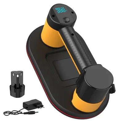 Image de Ventouse électrique pour le levage sous vide - Capacité de levage : 300 kg - Système à double moteur - Écran intelligent - Adaptée pour le granit, les carreaux et le verre - Qualité industrielle - Livrée avec 1 batterie