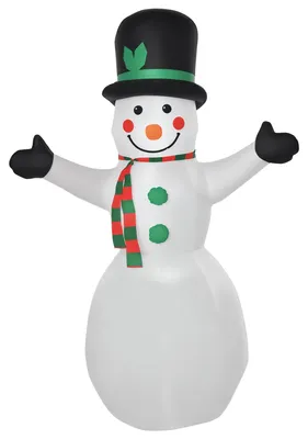Productafbeelding van Kerstdecoratie in de vorm van een sneeuwpop, inclusief ventilator, kleurrijke LED's, zelfopblazend, 1 meter, meerkleurig.
