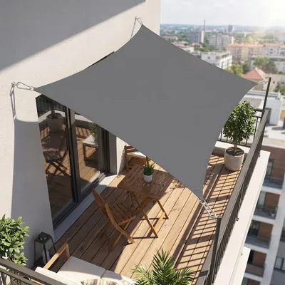 Produktbild von Sonnensegel Balkon 160g/m² Polyester UV Schutz Sonnenschutz Terrasse Garten Rechteckig, Anthrazit 2 x 4 m