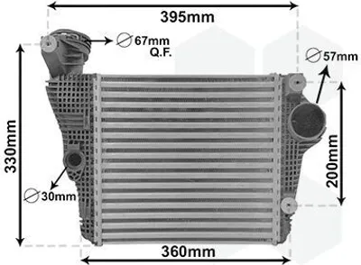 Produktbild von VAN WEZEL 74014701 Ladeluftkühler LLK für PORSCHE Macan (95B) Turbo Intercooler