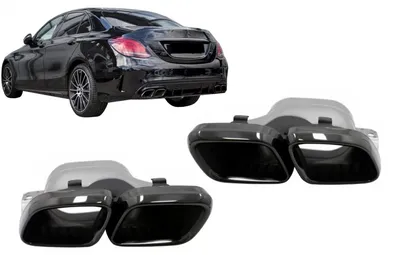 Imagen del producto de Puntas de escape para Mercedes C W205 S205 C205 A205 C63 C63S, modelo restyling (rediseñado) a partir de 2019, color .