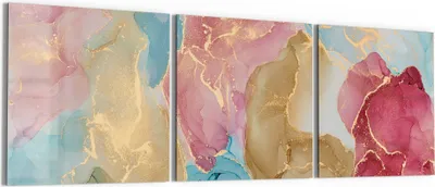 Produktbild von DEQORI Glasbild Echtglas 3x50x50 cm 'Goldene Träume' Wandbilder XXL groß