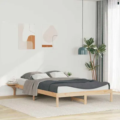 Productafbeelding van Maison Exclusive - Bedframe met nachtkastjes, naturel, 140 x 220 cm