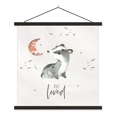 Produktbild von MuchoWow® Textilposter Zitate - Geliebt werden - Sprichwörter - Kind - Jungen - Mädchen - Aquarell 40x40 cm mit schwarzem Rahmen - Fotos