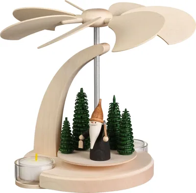Produktbild von 1-stöckige Bogenpyramide Bergwichtel (18cm) von Seiffener Volkskunst