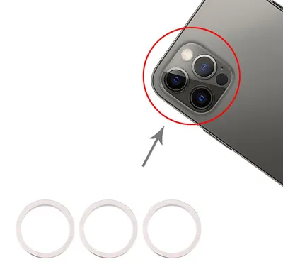 Immagine prodotto di 3 pezzi protezione lente fotocamera posteriore per Apple iPhone 12 Pro argento ricambio nuovo
