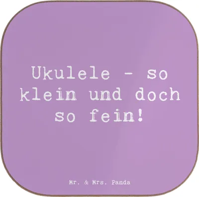 Produktbild von Mr. & Mrs. Panda Tischuntersetzer Spruch Zauberhafte Ukulele - Lavendeltraum - Geschenk, Musik, Musikinstrument, Musiker, Getränkeuntersetzer, Hawaii, Saiten, Lernen