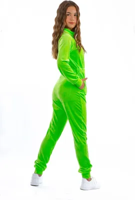 Produktbild von Mädchen Jumpsuit Plüsch Lang Apfel grün