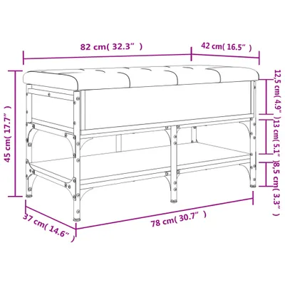 Obrázok produktu pre vidaXL Lavica na topánky sivá Sonoma 82x42x45 cm Materiál na báze dreva