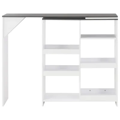 Immagine prodotto di Tavolo da Bar con Scaffale Mobile Bianco 138x39x110 cm
