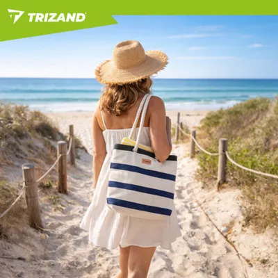 Produktbild von Wasserdichte Strandtasche mit 18 Litern Fassungsvermögen, Reißverschluss und Innentasche