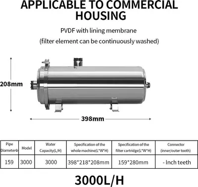 Image de Filtre à eau, acier inoxydable, système d'ultrafiltration, 3000 L