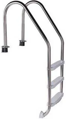Produktbild von Stainless steel ladder STANDARD 3-steps - for pool over 1.10m height - plastic steps