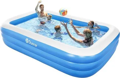 Produktbild von Famanu Aufblasbares Familienbecken – Rechteckig, 305 cm x 182 cm x 56 cm