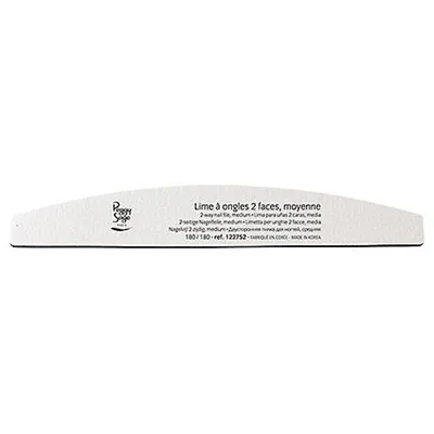 Produktbild von Professionelle Doppelseitige Halbmond Nagelfeile, 180/180 Körnung, Weiß, 1 Stück