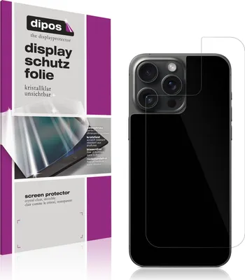 Produktbild von 4x Schutzfolie für Apple iPhone 15 Pro Rückseite klar Displayschutzfolie Folie Display Schutz dipos