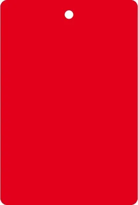 Produktbild von Kollianhänger, blanko, rot, Kunststoff, 1 Befestigungsloch, 64x120mm, 500/VE