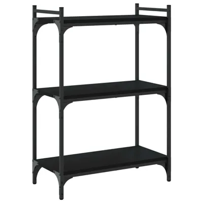 Obrázek produktu pro vidaXL Knihovna 3 police Černá 60x30x86 cm Materiál na bázi dřeva