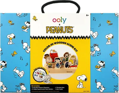 Produktbild von Ooly Peanuts Holz-Bastelset bemalen - Kreatives DIY-Set mit Snoopy
