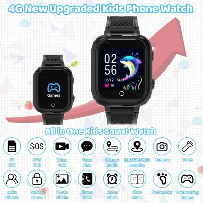 Immagine prodotto di Smartwatch 4G per bambini, con GPS e SIM, grado di impermeabilità IP68