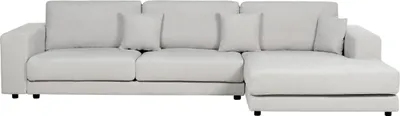 Produktbild von BELIANI Ecksofa Hellgrau Stoff L-förmig 4-Sitzer Sofa mit Chaiselongue Linksseitig Wohnzimmermöbel Modern Wohnzimmer Ausstattung Wohnecke Sitzecke