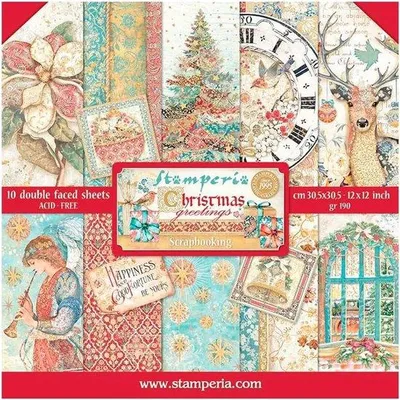 Produktbild von Scrapbooking Papier Set Kerstmotiv 30,5 x 30,5 cm Doppelzijdig