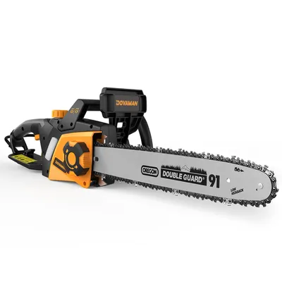 A DOVAMAN electric chainsaw is shown against a white background.
