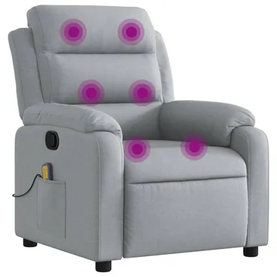 Immagine prodotto di vidaXL Sedia da massaggio in tessuto grigio chiaro
