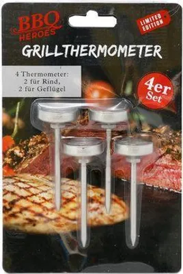 Produktbild von BBQ Grillthermometer für Fleisch 4er Set