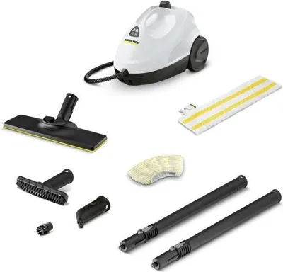 Zdjęcie produktu dla Parownica Kärcher SC 2 EasyFix, 1500 W, 3.2 bar, Usuwa 99.99% wirusów i bakterii, Zestaw do podłóg EasyFix