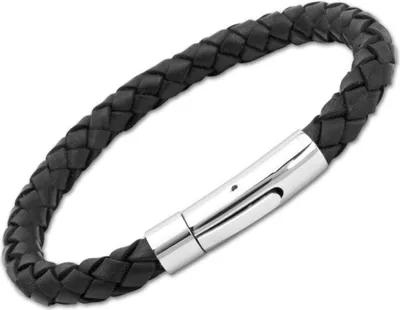 Produktbild von Breites Leder Armband für Herren 7 mm LB0004 (Länge: 21cm)