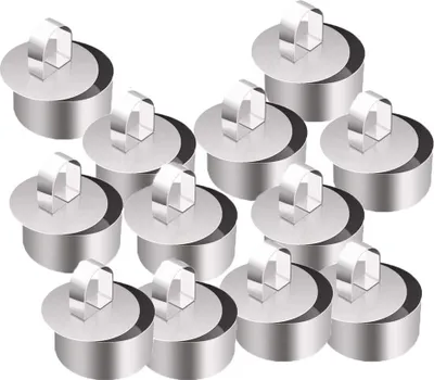 Produktbild von Dessertring-Set, 12-teilige Kuchenringe, Dessertring 8 cm, kleiner Kuchenring, Edelstahl-Backring, Mousse-Dessert-Kuchen, Backen, Dessertring