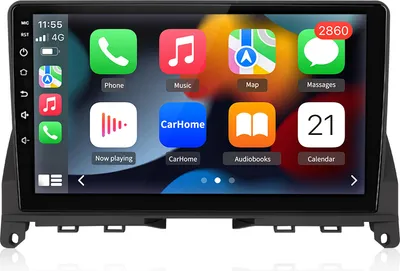 Image de Autoradio Andriod 15 pouces Carplay Andriod Auto  pour Mercedes Benz Classe C 3 W204 S204 2006-2011 GPS Navi WIFI Bluetooth FM RDS SWC DSP 2Din 4 cœurs 2+64 Go