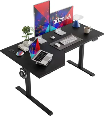 Image de Bureau ergonomique en forme de L, réglable en hauteur, bureau électrique, bureau pour poste de travail, bureau d'angle
