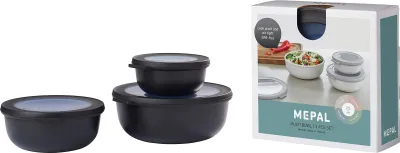 Image de Mepal Set multi-bol Cirqula rond plat Nordic Black 3-pièces