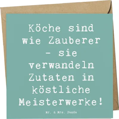 Produktbild von Mr. & Mrs. Panda Grußkarte Spruch Koch Zauber - Meeresbrise - Geschenk, verzaubern Zutaten, faltkarte, anlasskarte, Berufspassion, Kochkunst, doppelkarte, Klappkarte